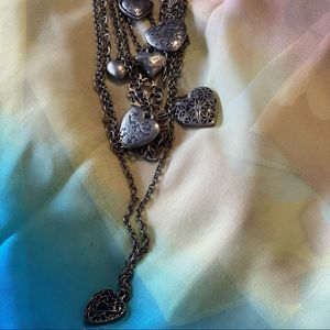 Long layered locket necklace